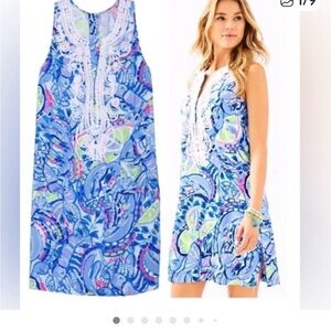 💕💕Lilly Pulitzer Carlotta stretch in blue peri pinch pinch dress, 10